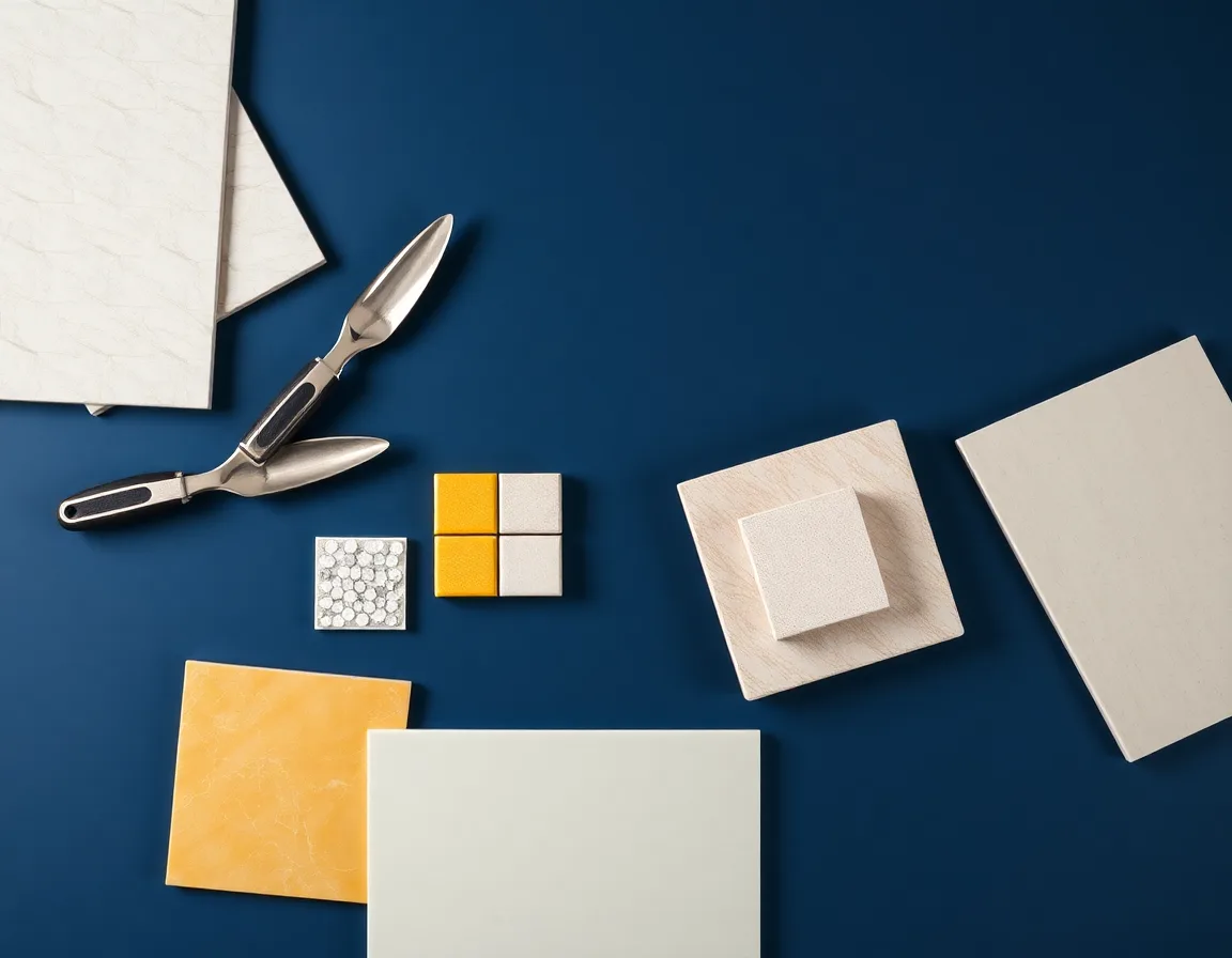 Fliesen, Mosaik und Werkzeuge im Atelier